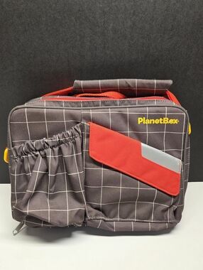 Planetbox Stainless Steel Bento Lunchbox With Grey And Red Carry Bag